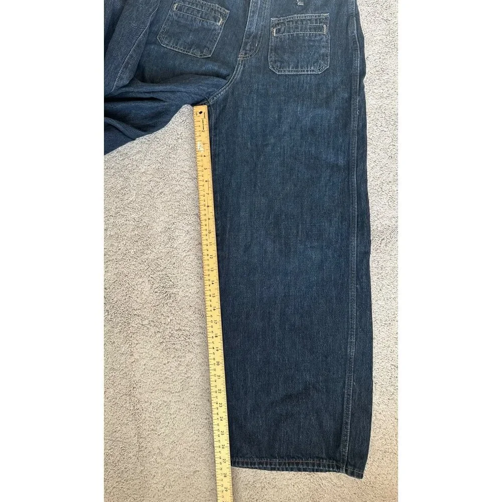 Old Navy Drapey Denim Size 14 Baggy Wide Leg High Rise Jeans - Picture 7 of 16